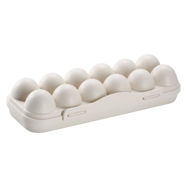 Bandeja de plástico reutilizable para huevos con tapa, 12 compartimentos apilables, para nevera, cocina, restaurante y camping, 1 unidad