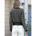 thumbnail image 2 of Womens Open Front Button Down Long Sleeve Texture Knit Cardigan Sweaters with Pockets Black S, 2 of 7
