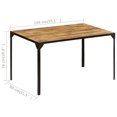 thumbnail image 4 of vidaXL Dining Table 140x80x76 cm Solid Mango Wood, 4 of 5