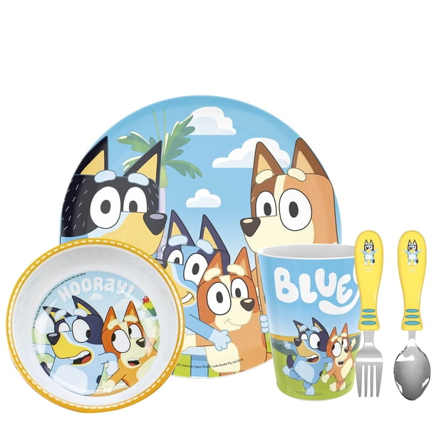 Set de vajilla Zak! Bluey, 5 piezas, con plato, cuenco, 3 o más