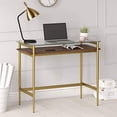 thumbnail image 2 of Eaton 36'' Large Bureau Rectangulaire en Laiton/noyer, 2 of 2