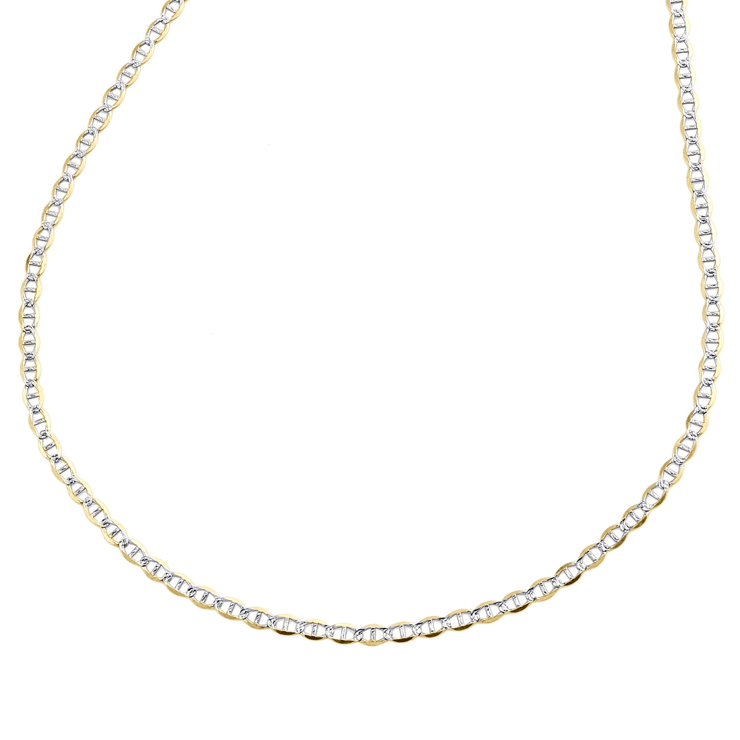 10K Yellow Gold 1.50mm Diamond Cut Solid Anchor Mariner Chain Necklace 18 Inches