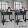 thumbnail image 5 of Lavish Home Narrow End Table with Storage Compartment and Shelf (Black), 5 of 9