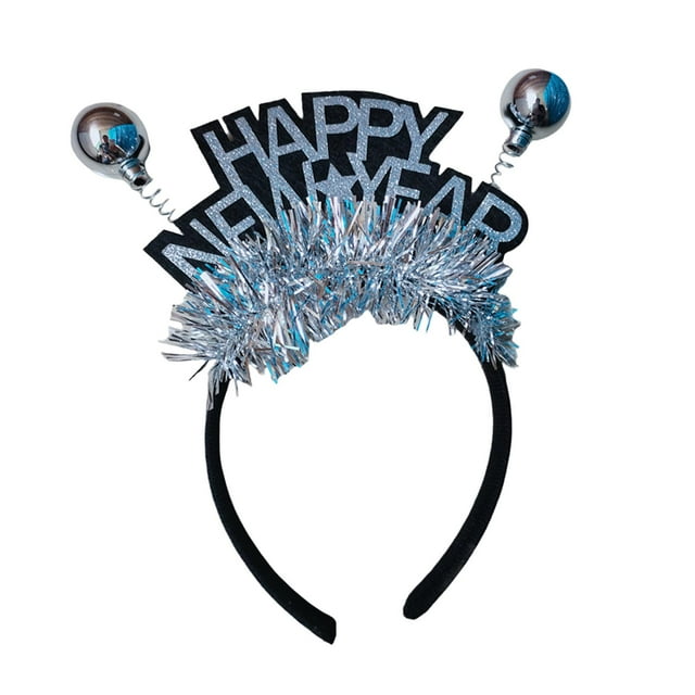 Unisex Hair Hoop Hairbands Glitter Decorativo Headpiece Accesorio para el año nuevo Diadema para niño Festival de primavera Mujeres , argén Baoblaze sombreros de cosplay