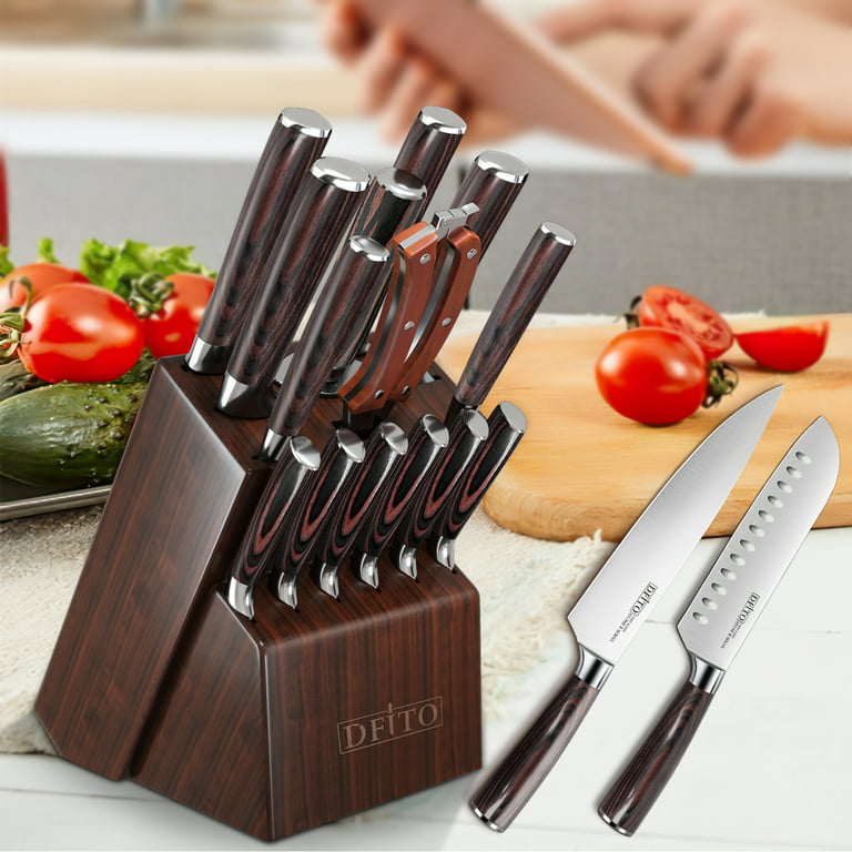 XITUO Kitchen chef Knife Set,8 Piece High Carbon Stainless Steel Knives  Pakkawood Handle, Ultra Sharp Cooking Knife with Knife Sheath & Gift Box  (8PCS