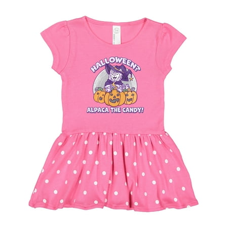 

Inktastic Halloween Alpaca the Candy Funny Trick or Treat Design Gift Toddler Girl Dress