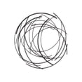 thumbnail image 2 of Denine Small Abstract Round Wall Art - Black, 2 of 6