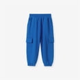thumbnail image 4 of CPNG Toddler Boys Solid Color Cargo Jogger Pants with Elastic Hem Sweatpants Kids with Multi Pocket Twill Teenage Relaxed School Casual Trousers, 4 of 5