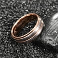 thumbnail image 2 of JQUEEN Men's 8mm Rose Gold Frosted Electro Plated Tungsten Carbide Engagement Rings Size 7-12, 2 of 5