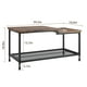 thumbnail image 3 of Mesa de centro industrial para sala, mesa rústica de 2 niveles con estante de malla, mesa rectangular para cócteles con marco de metal, fácil de montar, color marrón rústico, 3 of 7