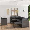 thumbnail image 1 of vidaXL 7 Piece Garden Lounge Set with Cushions Poly Rattan Grey, 1 of 5