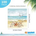 thumbnail image 2 of 100 servilletas de papel desechables de 3 capas para invitados de playa náutica, 2 of 5