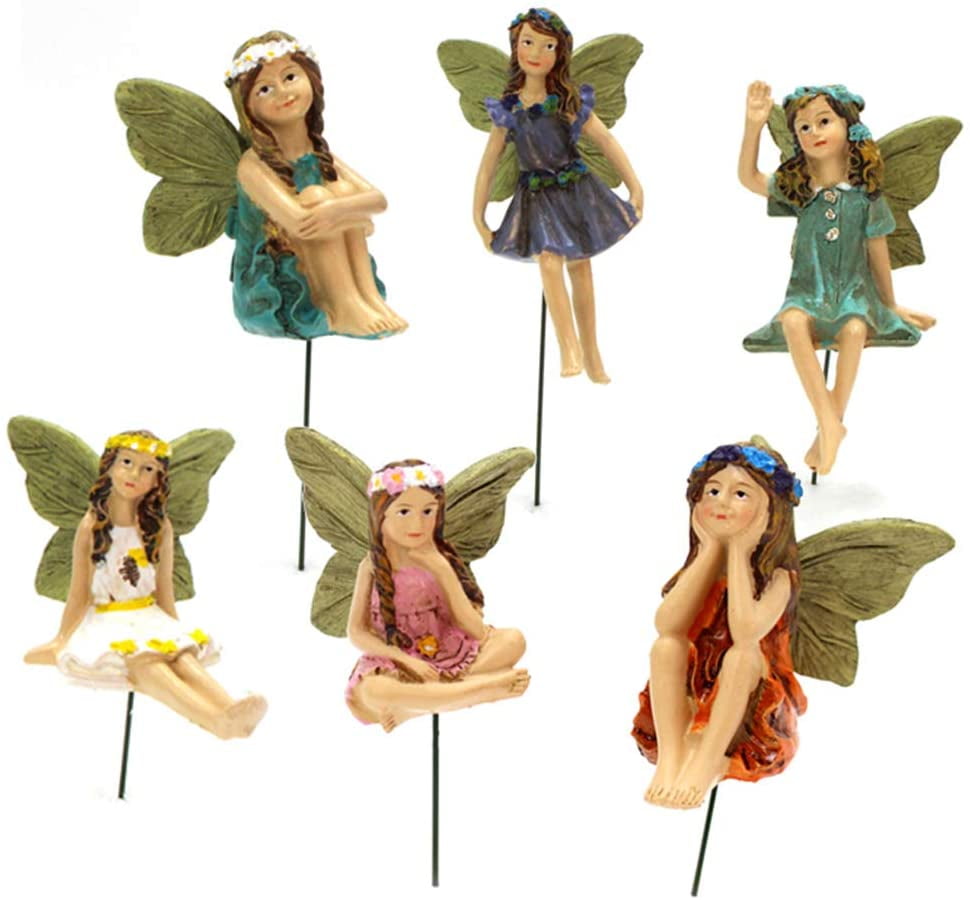 Details about   FAIRY GARDEN miniature 3" Small Sitting Fairy Figurine with ladybug NEW in BOX 