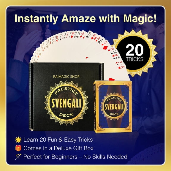 Prestige Svengali Deck – Magic Trick Deck for Card Tricks | Includes 20 Tricks | Magic Tricks Adults & Magician Cards | Professional Svengali for Mind-Blowing Illusions Red - RA MAGIC SHOP