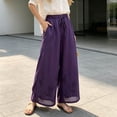 thumbnail image 5 of PBFRDSJ Cotton Linen Plazzo Pants for Women Boho Floral Embroidered Drawstring Pants Casual Wide Leg Peasant Vacation Bottoms, 5 of 7