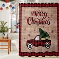 thumbnail image 6 of Shower Curtains Sets for Bathroom Decor Retro Farm Plaid CarWaterproof Bathroom Curtain with Hooks,Buffalo Grid Xmas Tree on Wood Grainfor Bathroom Decor,72x72IN, 6 of 9