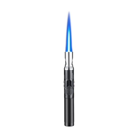 Silver Flame Torch Lighter With Refillable Butane Gas, Jet Fire Lighter For Kitchen Culinary Grill Camping Diy Projects, Windproof Design For Reliable Ignition In Various Conditions