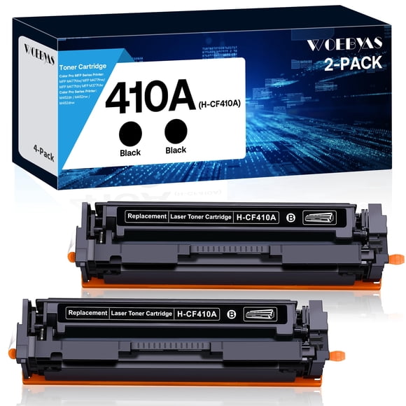 Cartuchos de tóner WOEBYAS 410A 410X CF410A negros, paquete de 2