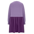 thumbnail image 3 of EQWLJWE Robe Chandail Surdimensionnée pour Femmes Manches Longues Patchwork Col Rond Chandail Ample Plissé Mode Robes de Retour 2023, 3 of 8