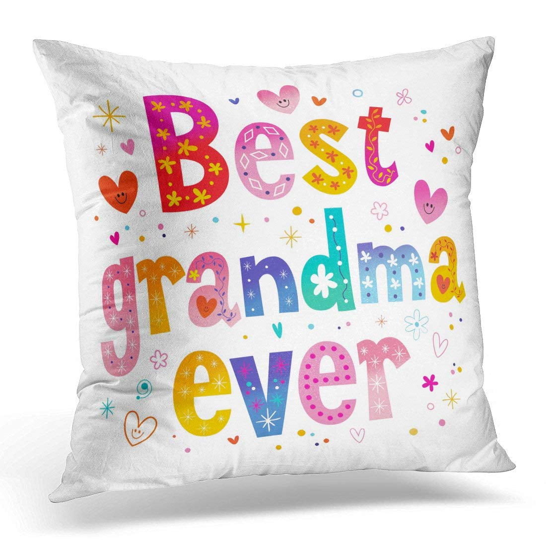 ARHOME Love Best Grandma Ever Family Pillow Case Pillow Cover 18x18 ...