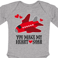 thumbnail image 4 of Inktastic Valentines Day Airplane Hearts Boys or Girls Long Sleeve Baby Bodysuit, 4 of 5