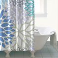 thumbnail image 5 of Extra Long Boho Shower Curtain 72x84 Inches - Vintage Floral & Tropical Leaves Pattern, Waterproof Bohemian Bathroom Decor with 12 Hooks, Tribal Rustic Style, 5 of 5