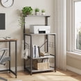 thumbnail image 4 of Bestier 4 Tier Bakers Racks for Kitchens Rack Storage Shelf Cart on Wheels Shelves, Metal and Wood, Industrial Style, Grey, 4 of 8