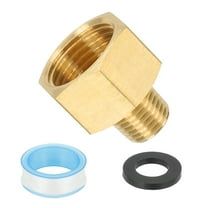 Uxcell 1/2" G Female x 1/4" NPT Male Brass Pipe Fitting with Tape for Air Gas- 1Pcs