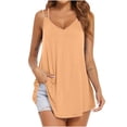thumbnail image 1 of Tops Casuales sin Mangas para las Mujeres de la Moda Color Sólido Cuello en V Cómodo Suelto Camiseta sin Mangas Blusa, 1 of 4