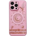 thumbnail image 2 of Magnetic Case for iPhone 15 Pro Max [Compatible with MagSafe] Cute Heart Pattern Plating Case Luxury Bling Rhinestones Camera Protection Shockproof Protective Cover for Women and Girls (Pink), 2 of 8