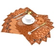 thumbnail image 2 of XMXT Woven Placemats Set of 6, Orange Animal Print Stain Resistant Table Runner Anti-Skid Place Mats for Dining Table, 12 x 18 inches, 2 of 6