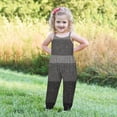 thumbnail image 5 of Savings Toddler Girl One Piece Jumpsuits Sleeveless Strap Patchwork Rompers Summer Outfits with Pockets (2-3 Years, A Black), 5 of 5