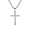 Silver, variant on Men's Women's Stainless Steel Silver Gold Black Plain Diamond Cut Cross Pendant Necklace Simple Jewelry Gifts Silver