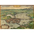 thumbnail image 2 of Hogenberg, Braun 14x11 Black Modern Framed Museum Art Print Titled - Mantua Italy, 2 of 4