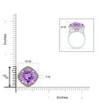 thumbnail image 4 of ANGARA Natural Claw-Set Cushion 4.7 ct Amethyst Halo Ring with Filigree in 14K White Gold for Women (Size-11mm) | February Birthstone, Anniversary, Jewelry Gift for Women | Natural Amethyst Ring, 4 of 8