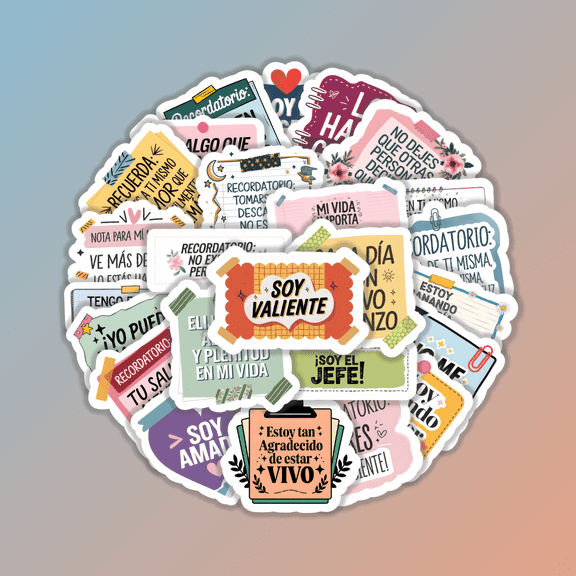 25pcs Spanish Inspirational Stickers Creative Design for Journals Laptops Phones Positive Energy Fun Decorations Gift Cards