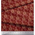 thumbnail image 2 of Soimoi Red Cotton Duck Fabric Artistic Floral Print Fabric by Yard 42 Inch Wide, 2 of 3