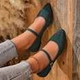 thumbnail image 2 of Xucatan Trendy Women's Buckle Strap Pointed Flats with Low Block Heel, Slip-On Comfort Shoes with Padded Footbed, Non-Slip Flexible Sole Lightweight Walking Shoes for Daily Outfits Gift, 2 of 9