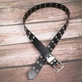 thumbnail image 4 of Punk Style Belt Double Rows Holes Waist Belt Simple Durable Belt for Women Man (Black), 4 of 9