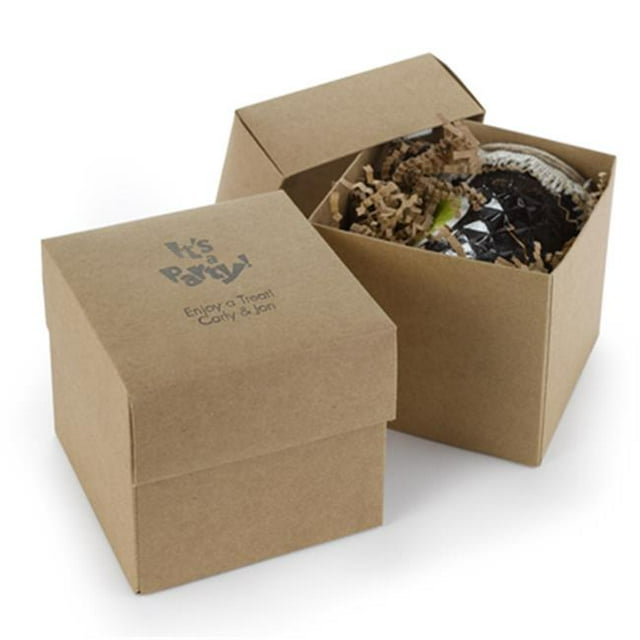Hortense B Hewitt 31241P Personalized 2 Piece Cup Cake Box - Kraft