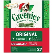 (12 pack) (12 Pack) GREENIES Holiday Limited Edition Packaging Regular Size Dog Dental Treats, 27-Count, 27 oz. Box