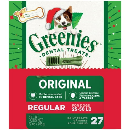 (12 pack) (12 Pack) GREENIES Holiday Limited Edition Packaging Regular Size Dog Dental Treats, 27-Count, 27 oz. Box
