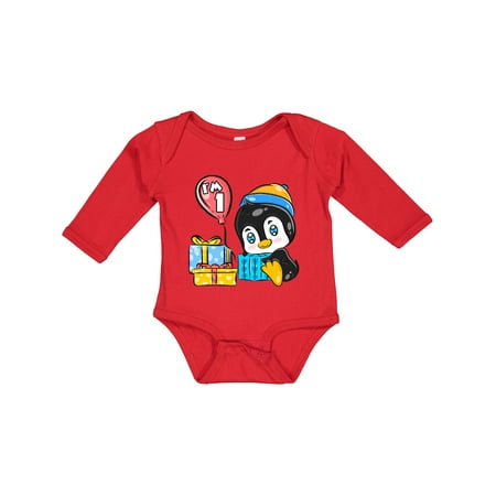 

Inktastic Penguin 1st Birthday Gift Baby Boy or Baby Girl Long Sleeve Bodysuit