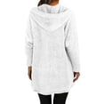 thumbnail image 3 of White Sweatshirt for Women's Double Velvet Autumn and Winter Fluffy Large Profile Long Sleeved Casual Warm Long Sleeved Plush Sweatshirt with Pockets Women Fall Clothes, 3 of 6