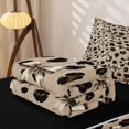 thumbnail image 5 of Manfei Cartoon Cute Bow Zipper Twin Comforter Sets with Fitted Sheet and 2 Pillowcases,Brown Leopard Print Zipper Bedding Set,Black Reversible,4 Pieces, 5 of 7