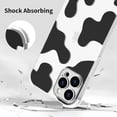 thumbnail image 3 of Compatible with iPhone 12 Pro Max Phone Case for Women, Transparent Shell Four Corner Protection Edge with Cute Cow Print Design, Lens Edge Raised Protection for iPhone 12 Pro Max 6.7"-Black, 3 of 12