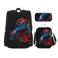 thumbnail image 1 of Easygdp Colorful Betta Fish Mochila para Niños y Niñas con Set de Caja de Almuerzo y Estuche para Lápices 3 en 1, Mochila Escolar Estampada para Adolescentes, 1 of 7