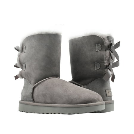 

Ugg Women s Bailey Bow II Grey Ankle-High Suede Snow Boot - 5M