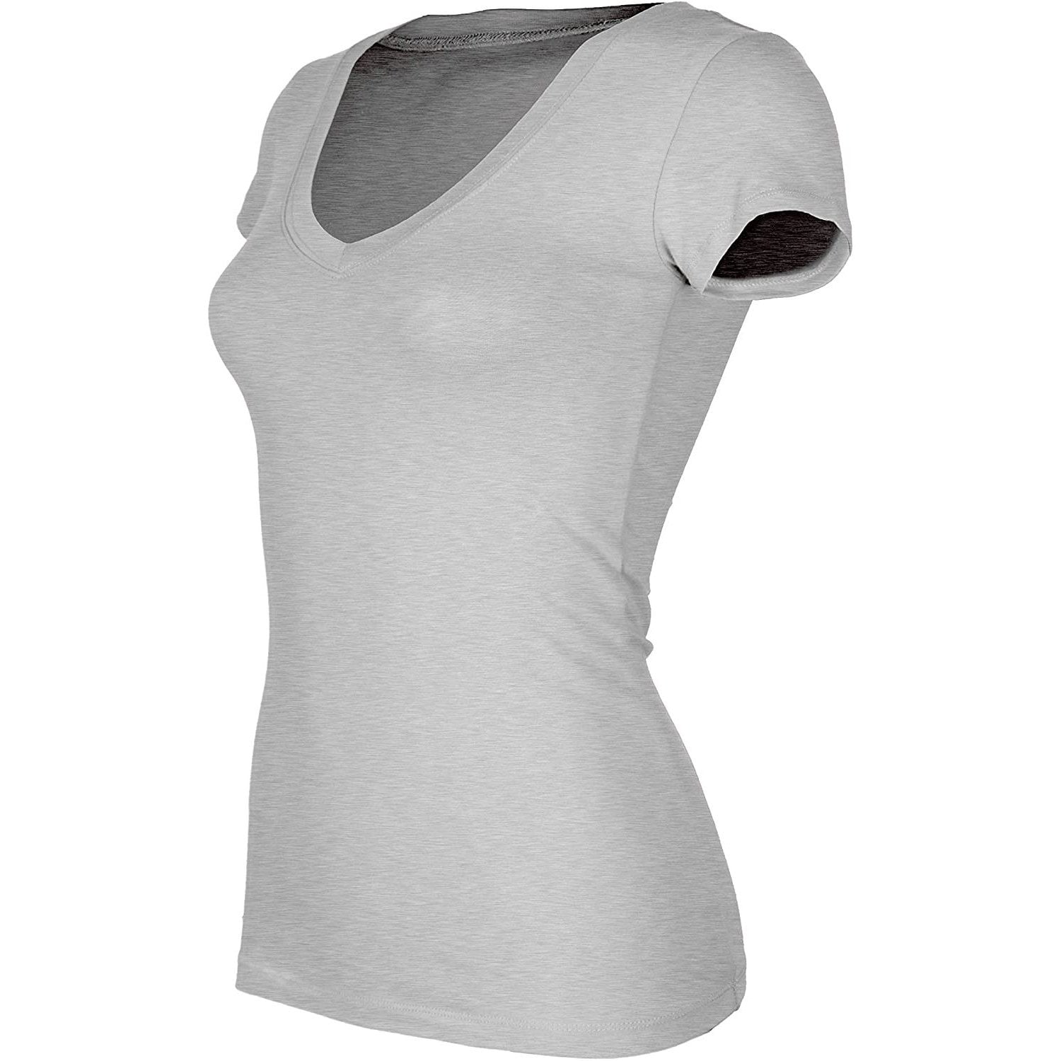 Bozzolo - Bozzolo Women's Plain Basic V Neck Short Sleeve Cotton T ...