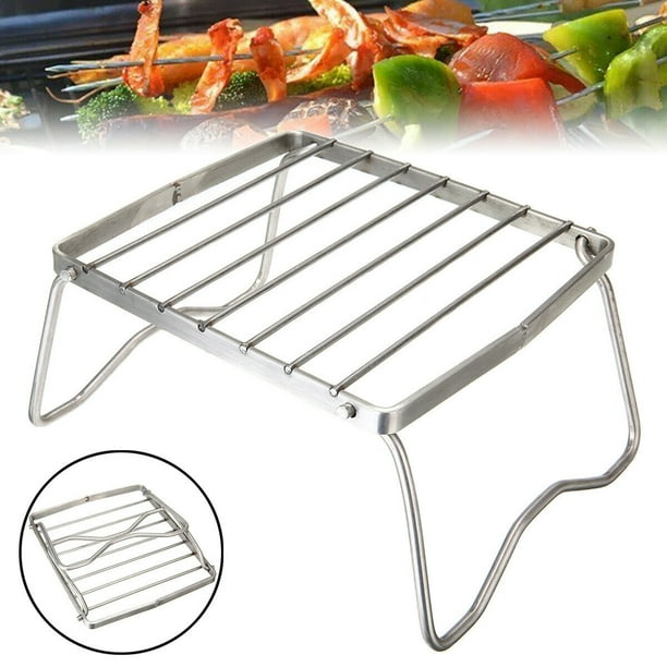 US Folding BBQ Stand Portable Barbecue Charcoal Camping Grill Stainless ...